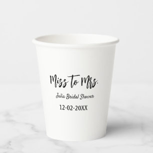 Miss zu Mrs. Brautparty stylish simple add name Pappbecher