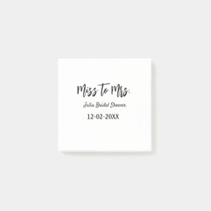 Miss zu Mrs. Brautparty stylish simple add name Post-it Klebezettel