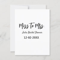Miss zu Mrs. Brautparty stylish simple add name