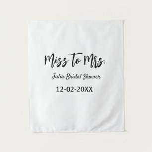 Miss zu Mrs. Brautparty stylish simple add name Wandteppich