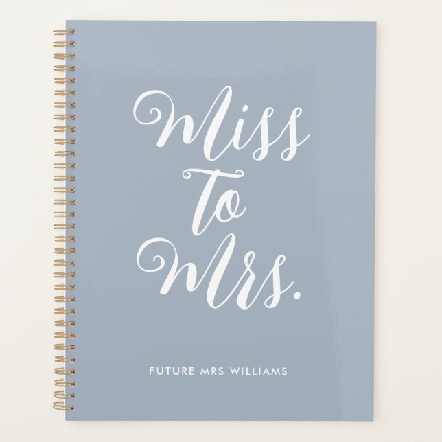 Miss zu Mrs. Modern Simple Wedding Planner Noteboo Planer (Vorderseite)