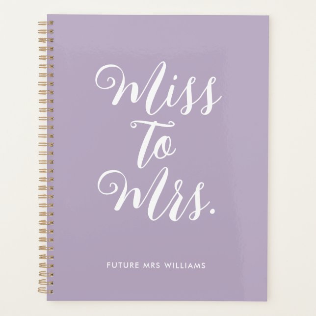 Miss zu Mrs. Modern Simple Wedding Planner Noteboo Planer (Vorderseite)