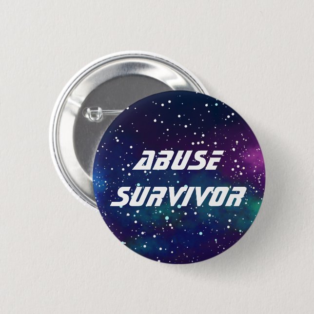 Missbrauch Survivor Customizable Galaxy Identity Button (Vorne & Hinten)