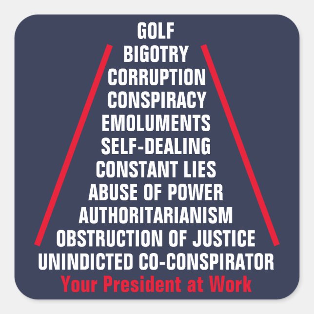 Missbrauch von Power Korruption Co-Verschwörer Tru Quadratischer Aufkleber (Vorderseite)