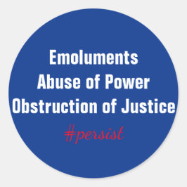 Missbräuchliche Verwendung von Power Obstruction R Runder Aufkleber