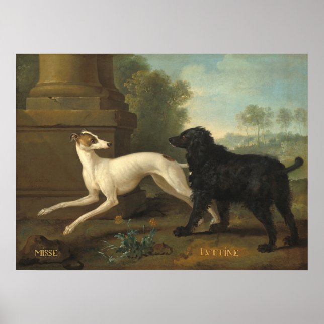 Misse und Luttine - Jean-Baptiste Oudry Fine Art Poster (Vorne)