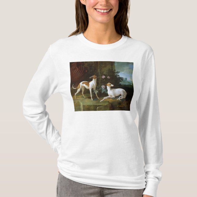 Misse und Turlu, zwei Windhunde Louis XV T-Shirt (Vorderseite)