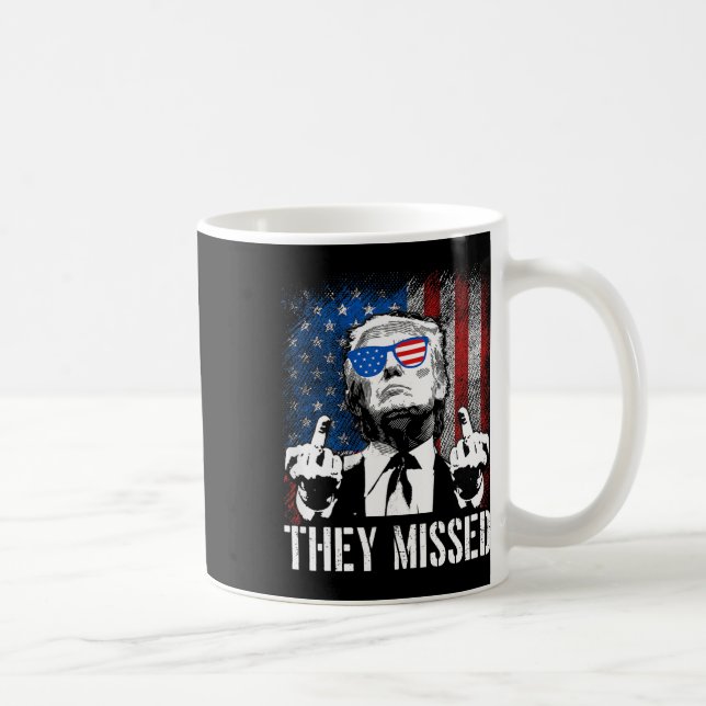 Missed Donald Trump Shot Trump 2024 US American Fl Kaffeetasse (Rechts)