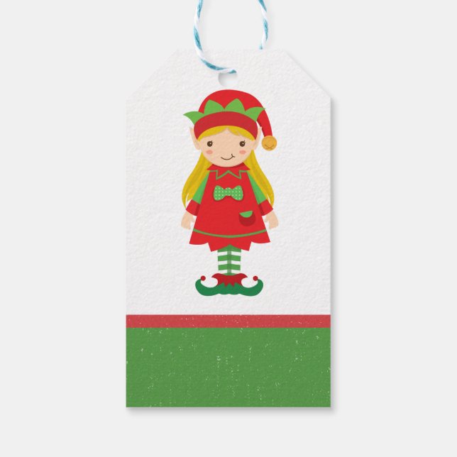Misses Elf und Candy Canes Gift Bag Geschenkanhänger (Rückseite)