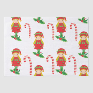 Misses Elf und Candy Canes Tissue Paper Seidenpapier