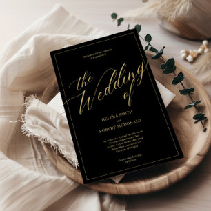 Missglückte schwarze Hochzeitseinladung - moderne  Folieneinladung