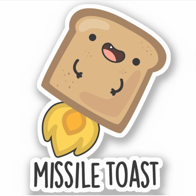 Missile Toast Funny Mistletoe Puns Aufkleber (Vorderseite)