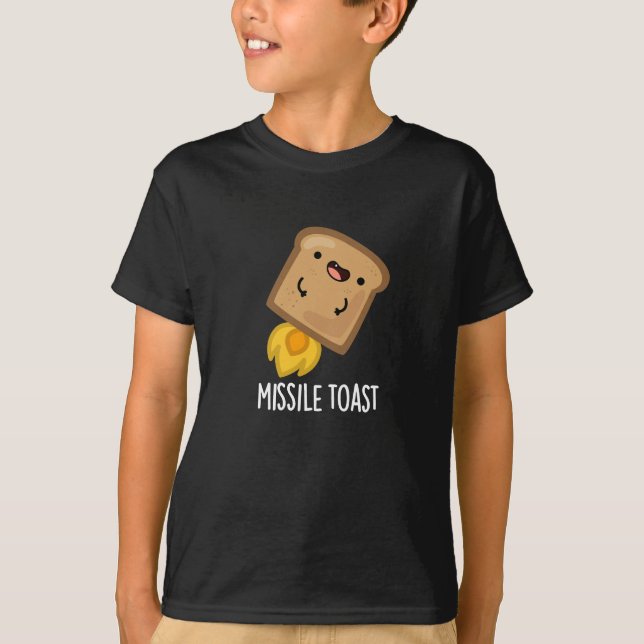 Missile Toast Funny Mistletoe Puns Dark BG T-Shirt (Vorderseite)