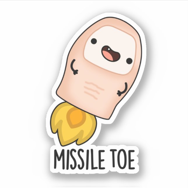 Missile Toe Funny Mistletoe Pun Aufkleber (Vorderseite)