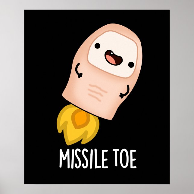 Missile Toe Funny Mistletoe Pun Dark BG Poster (Vorne)