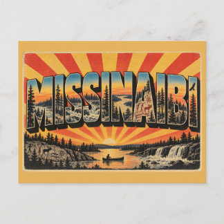 Missinaibi ON Felsbilder Fluss Wildnis Kunst Postkarte