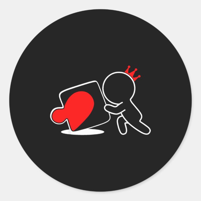 Missing Ece Heart Puzzle Couple Matching Valentine Runder Aufkleber (Vorderseite)