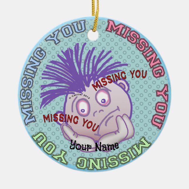 Missing You Face  Keramik Ornament (Vorne)
