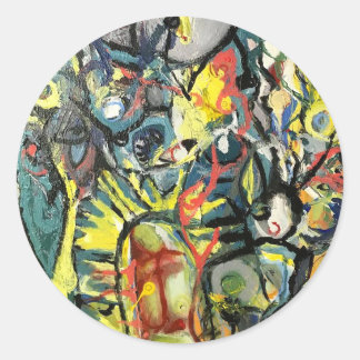 Mission Abstract Painting Hankamer Artjunkhaus Kun Runder Aufkleber