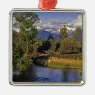 Mission Creek fließt durch das National Bison Silbernes Ornament