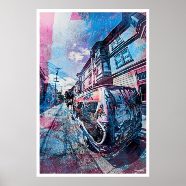 Mission District Graffiti Rocks the van in SanFran Poster (Vorne)
