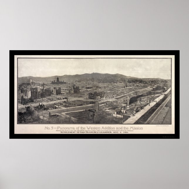 Mission District San Francisco Foto 1906 Poster (Vorne)