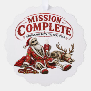 Mission erfüllt, Weihnachtsmann außer Dienst, lust Ornament Karte