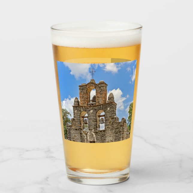 Mission Espada, San Antonio, Texas, Bierglas Glas (Vorne (Gefüllt))