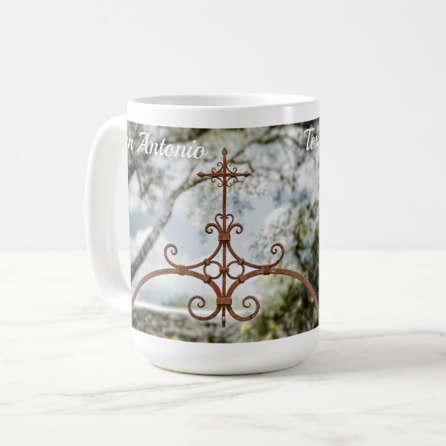 Mission Espada, Symbolik, Kaffeetasse (Vorderseite Links)