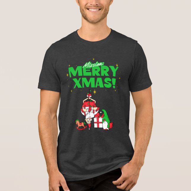 Mission: Frohe Weihnachten! Tri-Blend Shirt (Vorderseite)