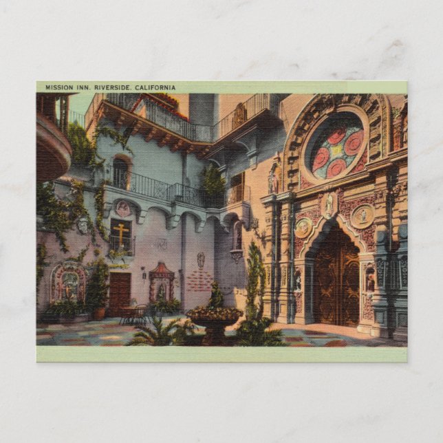 Mission Inn, Riverside, Kalifornien Postkarte (Vorderseite)