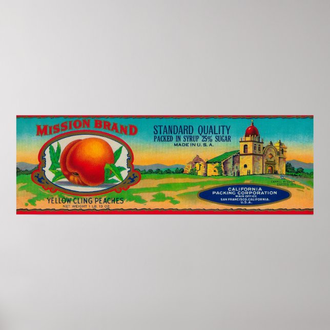 Mission Peach Label Poster (Vorne)
