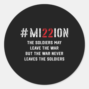 Mission rettet 22 Veteranenleben pro Tag Selbstmor Runder Aufkleber