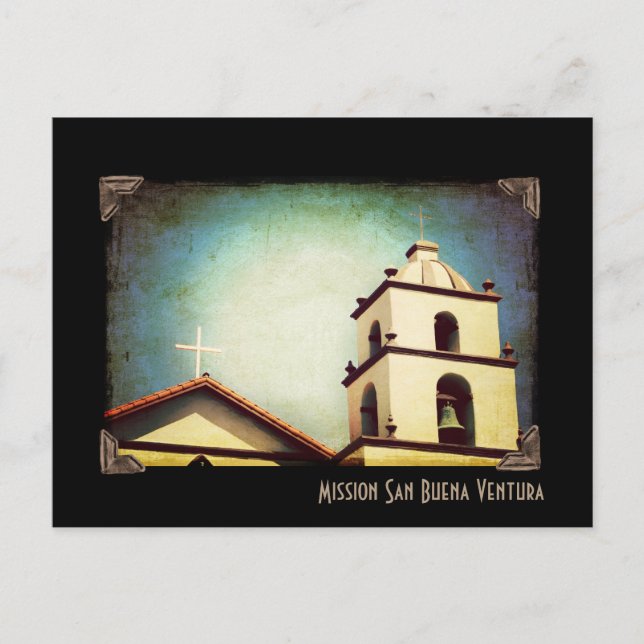 Mission San Buena Ventura Belltower Postkarte (Vorderseite)