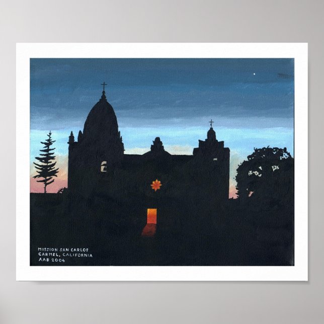 Mission San Carlos, Carmel, Kalifornien Poster (Vorne)