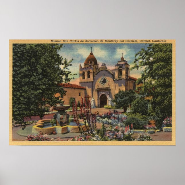 Mission San Carlos de Borromeo de Monterey Poster (Vorne)
