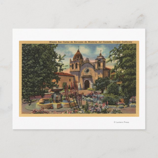 Mission San Carlos de Borromeo de Monterey Postkarte (Vorderseite)