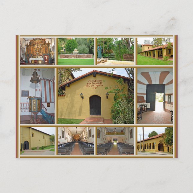 Mission San Fernando Rey Postkarte (Vorderseite)