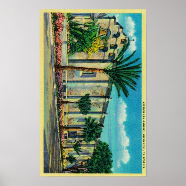 Mission San Gabriel, San Garbriel, CA Poster (Vorne)