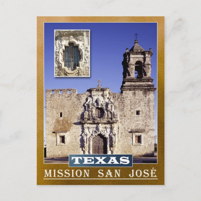 Mission San José, San Antonio, Texas Postkarte (Vorderseite)