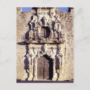 Mission San Jose, Texas - aufwändige Fassade Postkarte