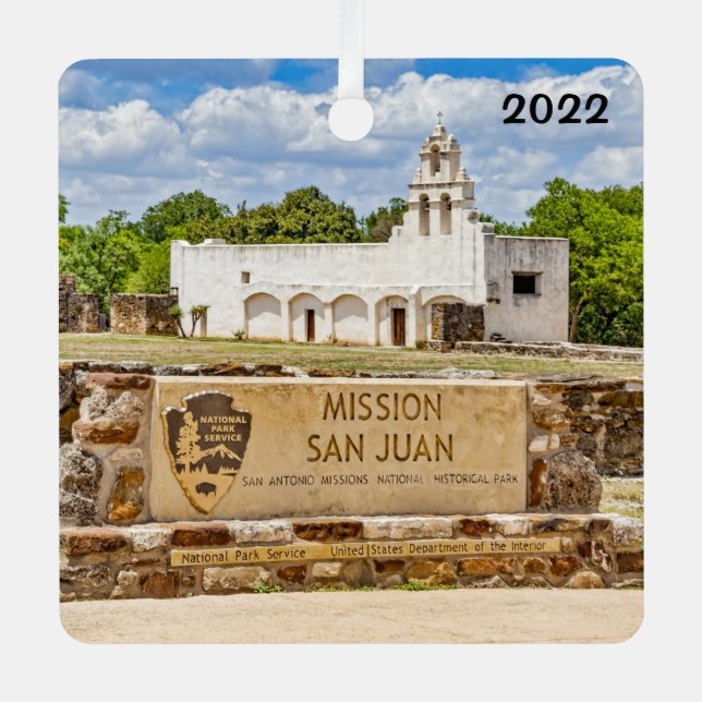 Mission San Juan, Square Metal Ornament (Vorderseite)
