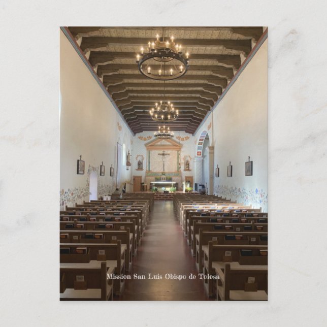 Mission San Luis Obispo de Tolosa, Farbe Postkarte (Vorderseite)
