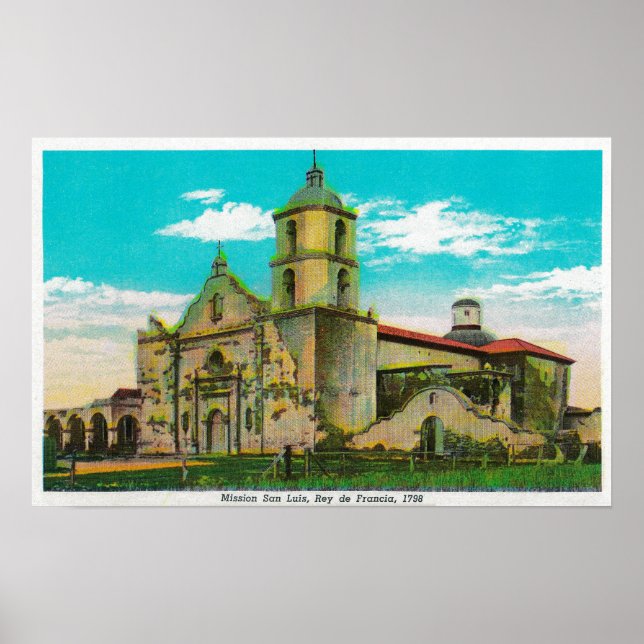 Mission San Luis, Rey de Francia Oceanside, CA Poster (Vorne)