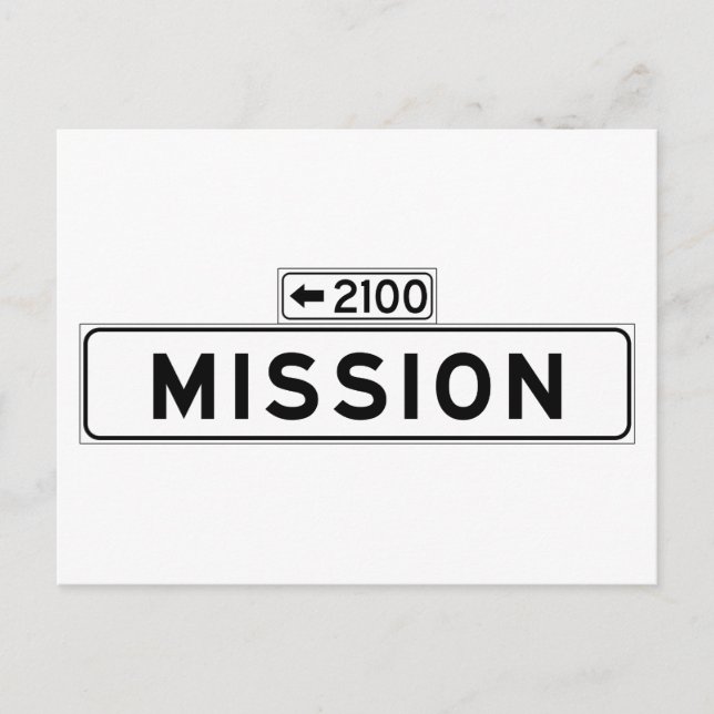 Mission St., San Francisco Street Sign Postkarte (Vorderseite)