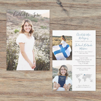 Missionary Announcement Blue Einladung