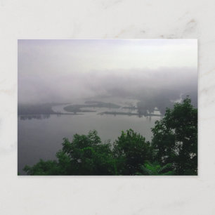 Missippi River neblig Morgenpostkarte, Kürbis Postkarte