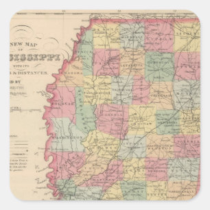 Mississippi 2 quadratischer aufkleber