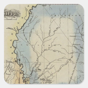 Mississippi 4 quadratischer aufkleber