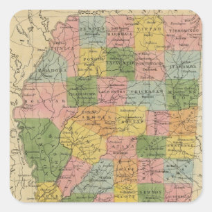Mississippi 6 quadratischer aufkleber